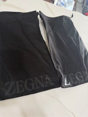ZEGNA Drawstring Dust Bags Set  Purse Handbag Shoes 8 1/2" x 16 Black